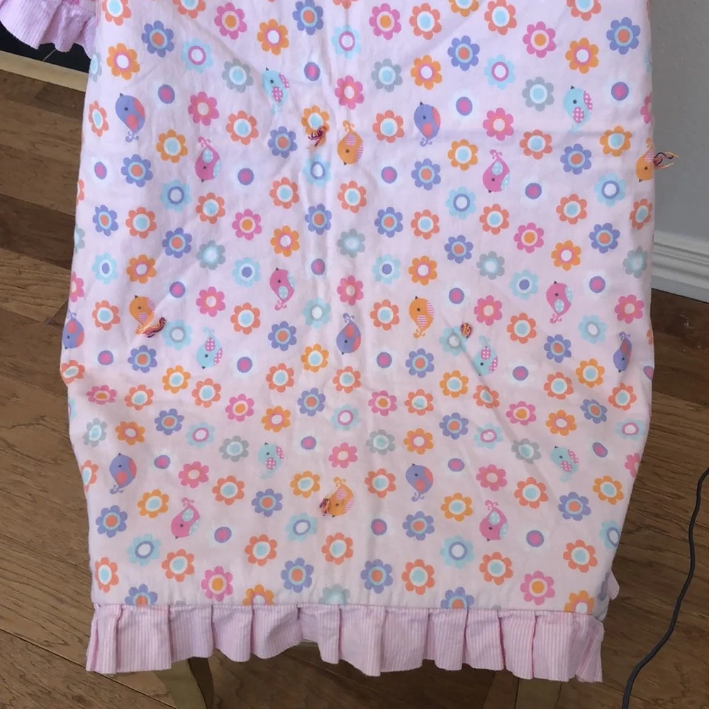 Pink Floral Ruffled Kids Blanket